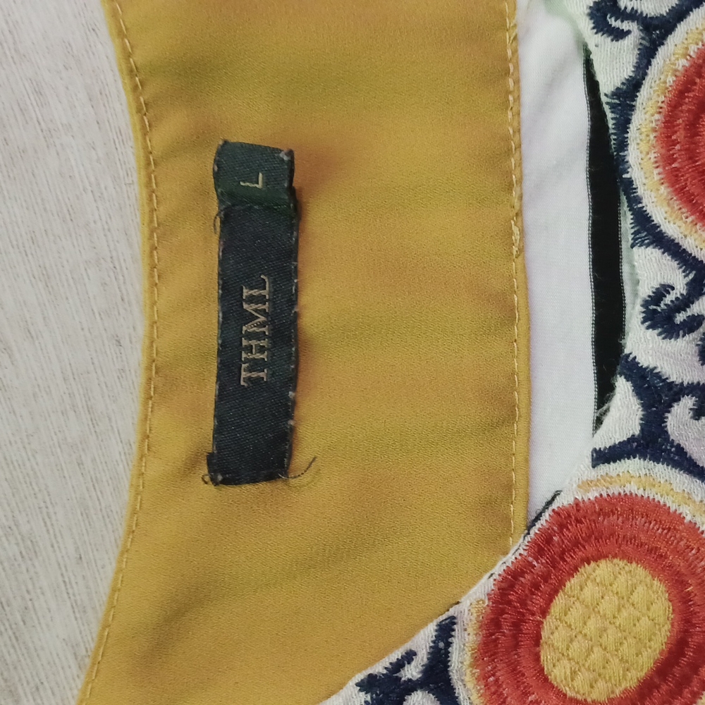 THML White Black Striped Tank with Yellow Panels and Orange Medallion Yoke - Picture 6 of 9